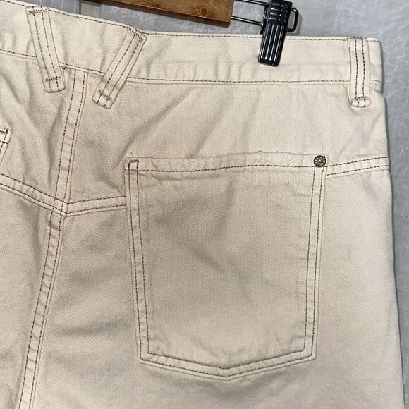 We The Free Free People 32 Ivory Now or Never Distressed Denim Cut Off Shorts - Picture 12 of 16